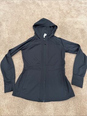 Reebok Black Hooded Utility Zip Jacket